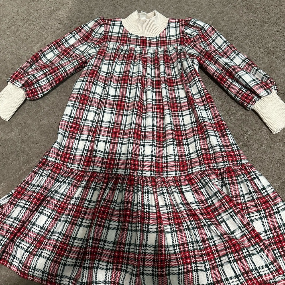 The middle daughter size 7/8 plaid wool blend dress